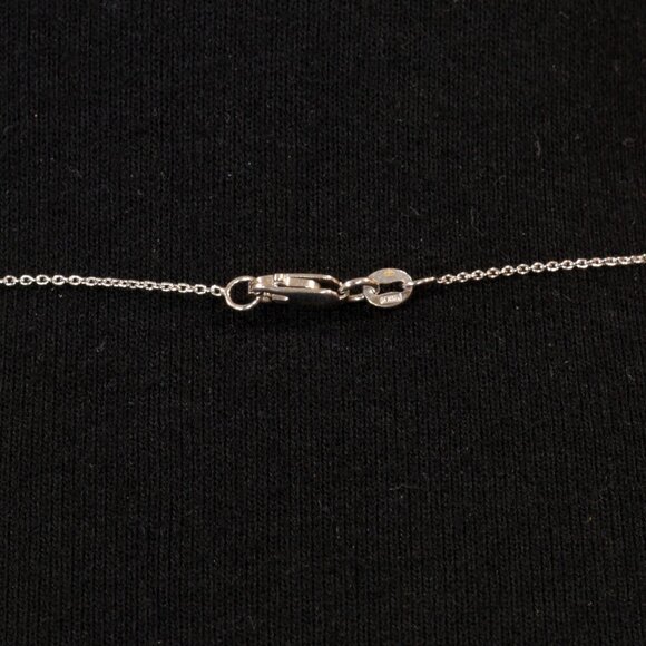 ROBERTO COIN 18k WHITE GOLD DIAMOND SMALL SCRIPT "A" PENDANT WITH CHAIN RETIRED - Picture 5 of 5